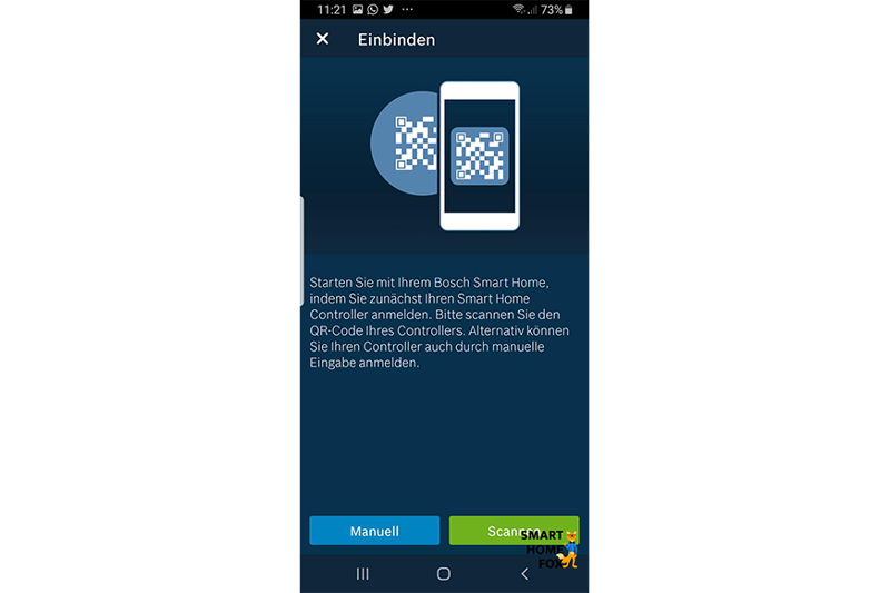 QR Code scannen für die Inbetriebnahme des Controllers